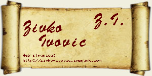 Živko Ivović vizit kartica